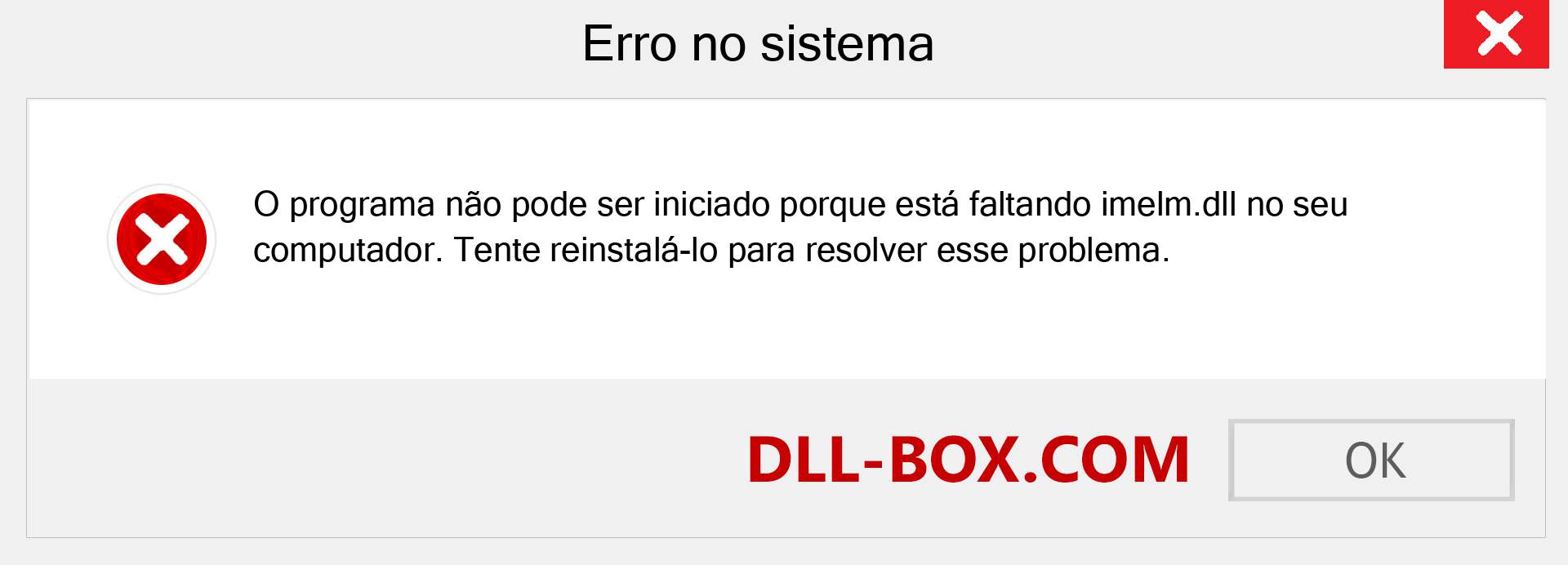 Arquivo imelm.dll ausente ?. Download para Windows 7, 8, 10 - Correção de erro ausente imelm dll no Windows, fotos, imagens